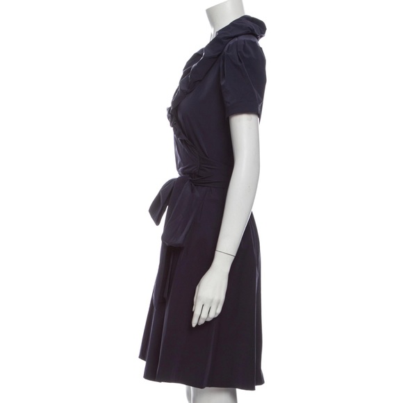 Diane von Furstenberg V-neck Wrap Mini Dress with Ruffles - Picture 4 of 6